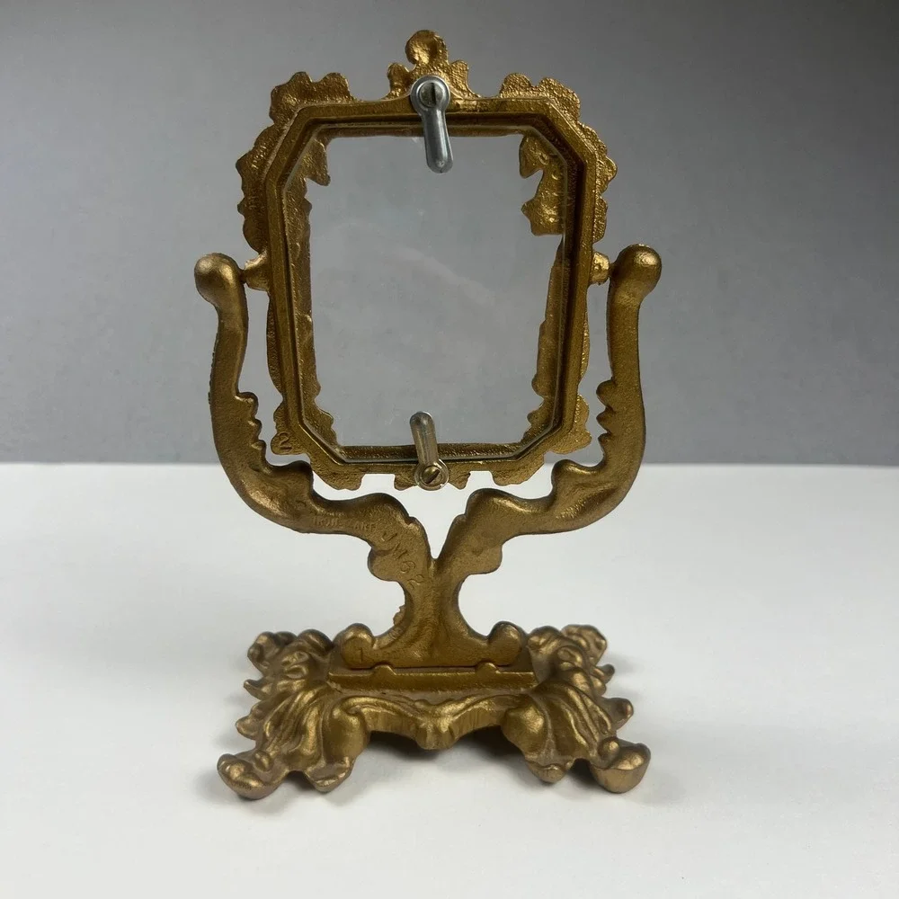 Iron Art JM62 Swivel Picture Frame Gold Ornate Rococo Vintage Decor Antique Vibe